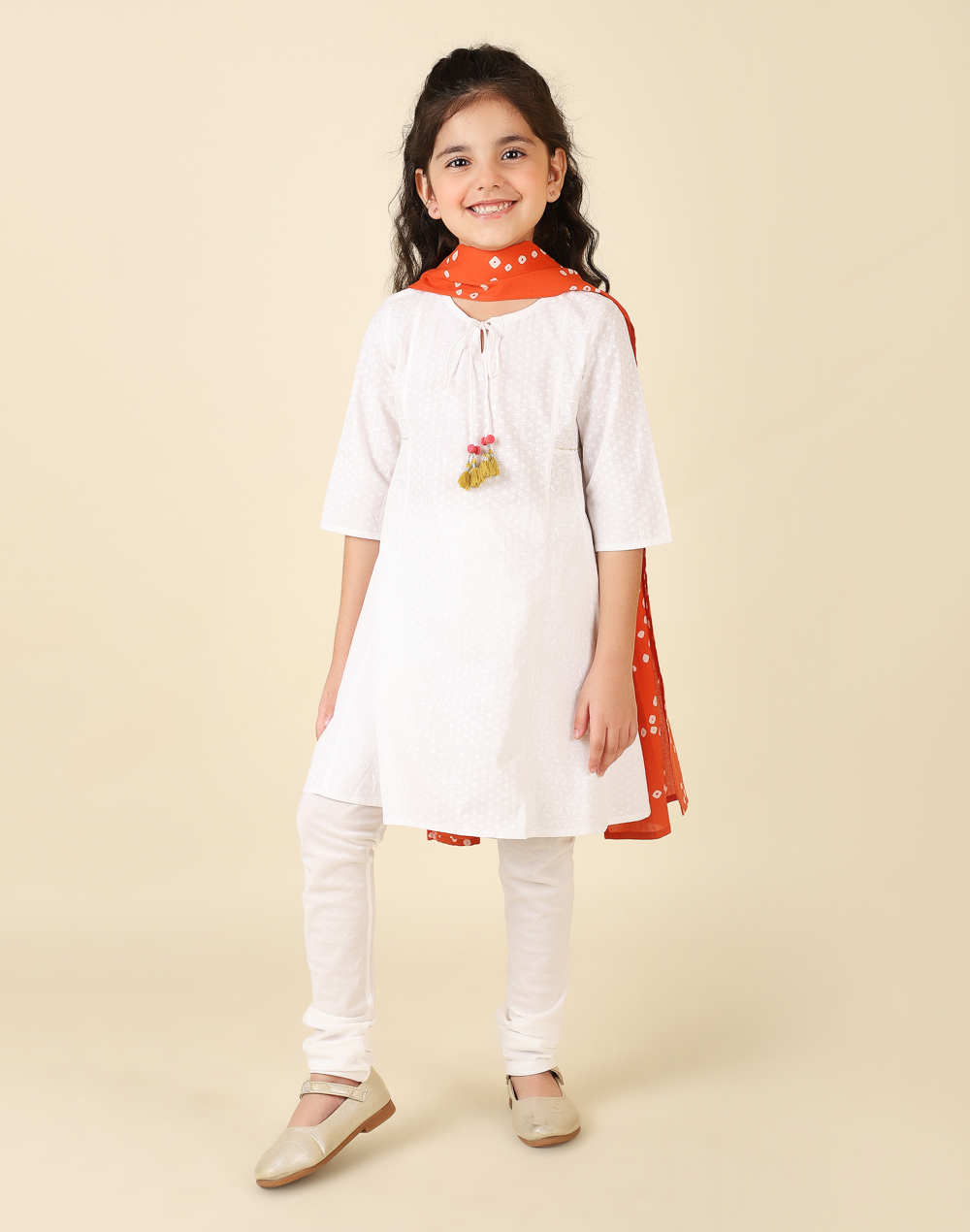 Buy Cotton Printed Churidar Set for Kids Online at Fabindia