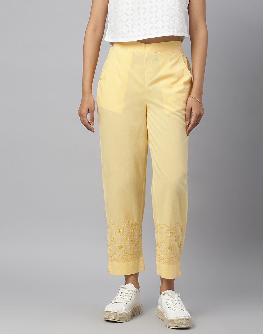 Buy COVER STORY Pink Regular Fit Polyester Womens Casual Trousers |  Shoppers Stop
