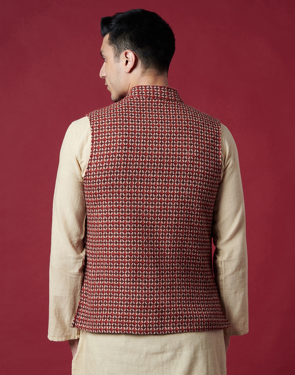 Buy online Grey Woolen Checkered Nehru Jacket from Jackets for Men by  Klotthe for ₹999 at 58% off | 2024 Limeroad.com