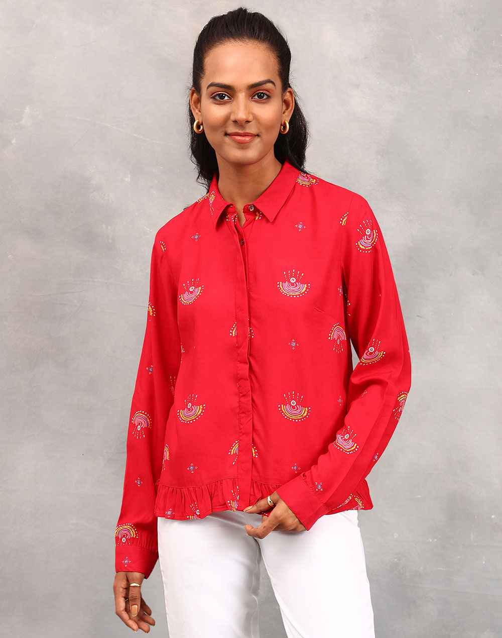 Buy Cotton Silk Color Block Shirt for Women Online at Fabindia